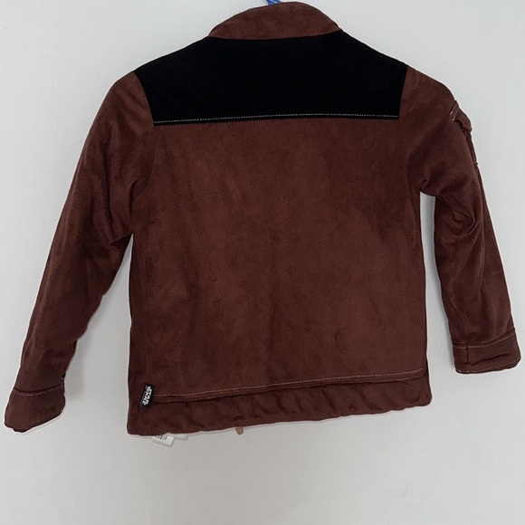 Disney Star Wars Han Solo bomber jacket faux suede . Boy size 5/6 - Picture 7 of 8